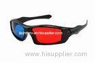Passive Plastic Red Cyan 3D Glasses , Anaglyph Red Blue Glasses