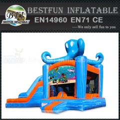 Children Mini Blue Octopus Inflatable Bouncer