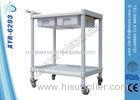 Double Drawer Multi Funtion Hospital Medical Utility Trolley With Two Shelves