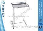 Four Castors Height Adjustable Meical Trolley , Hospital Mayo Table