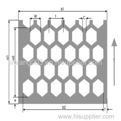 Stainless hexagonal Hole Perforated