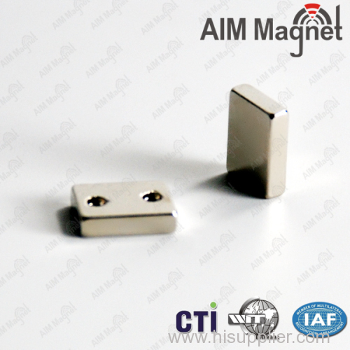 Znic plated countersink block permanent ndfeb magnet