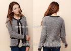 Fashion Cardigan Womens Sweater Coats / Winter Thick Ladies Wool Sweaters in Gray