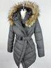 Hooded Womens Long Down Jackets , Ladies Padded / Goose Feather And Down Coat