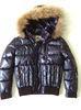 Shiny Childrens Down Jackets Fur Lined Leather Jacket L / XL / XXL