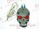 Red Skull Stainless Steel Tattoo Foot Pedals With Transparent Wire