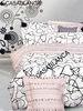 WhiteCotton Bed Set Pur Comfortable Cotton luxury cotton With Printed