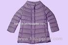 Purple Thin Packable Lightweight Down Jacket Duck Feather Outerwear For Kids