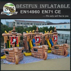 Pirate theme inflatable outdoor bouncer slide
