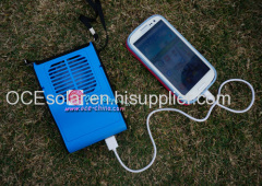 Portable Solar Charger with LED Light /Mini Fan for Walking Outside Sports