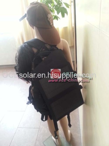 Portable Foldable 10 watt Solar Charger Pack Bag for Mobile Phone/Tablet + Mini LED Flashlight