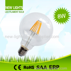 White glass led light bulb A60 8W