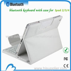 Bluetooth wireless pull-up detachable leather keyboard case for Ipad 234