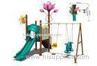 Commercial Playground Double Swing Sets , Amusement Park Slide Kits