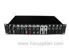 SM / MM 19inch 2U 14 ports optical media converter , Rack Chassis