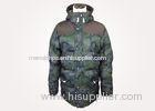 Camouflage Print Outdoor Mens Padded Jacket , Long Wind Coat with Hood