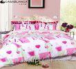 Pink Flat Sheet Sateen Bedding Sets , Cosmetics Pattern Green Printed