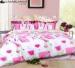 Pink Flat Sheet Sateen Bedding Sets , Cosmetics Pattern Green Printed