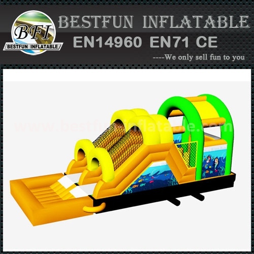 EN14960 new designed inflatable slide obstacle course