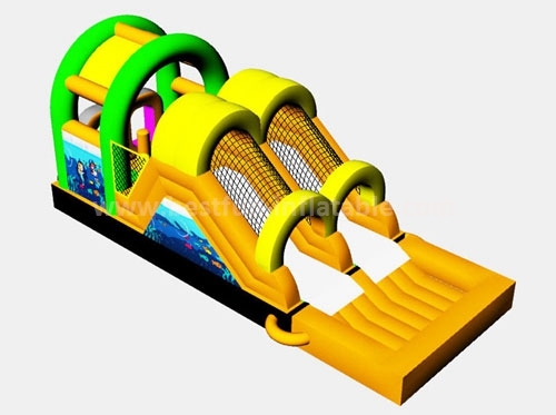 EN14960 new designed inflatable slide obstacle course