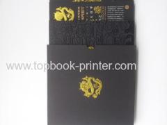 High-quality section sewn binding golden dragon foil stamping hardbound or casebound book with slipcase printer