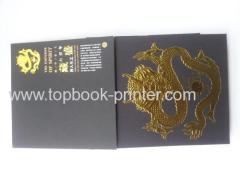 High-quality section sewn binding golden dragon foil stamping hardbound or casebound book with slipcase printer