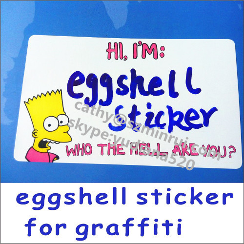 Custom Any Design Printing For Breakable Eggshell Graffitti Stickers