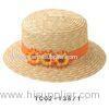 Raffia Childrens Sun Hats / 10cm Brim Straw Braid Sun Hats For Party