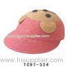 56cm Raffia Straw Braid Kids Sun Hats With Bear Image For Seashore