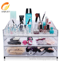 2015 New Design Fashion 3 layers clear acrylic cosmetic box Manufacuter