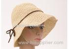 Fashionable 8cm Short Brim Packable Sun Hat , Autumn Leisure Hats For Lady