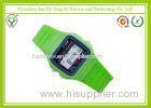 Green Silicone Strap Racing Waterproof Digital Watch For Kid , Rubber Sport Watch