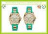 Green Silicone Rubber Casual Sport Watches For Women / Unisex Wrist Watches