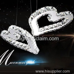 Hot product living room LED crystal heart-shaped pendants lighting