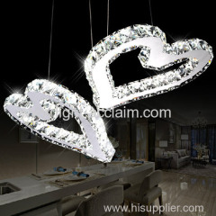 Hot product living room LED crystal heart-shaped pendants lighting