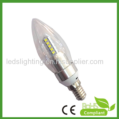 LED Candle Light 4W E14 with Silver Aluminum Housing