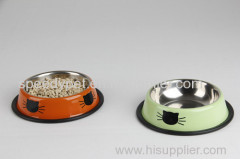 Color Cute Stainless steel cat bowl