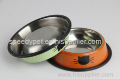 Color Cute Stainless steel cat bowl