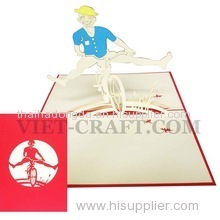 Boy and bicycle pop up 3D card