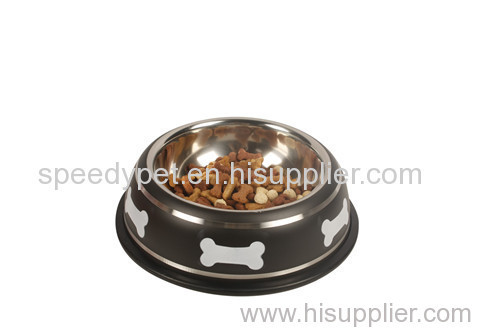 Speedy Pet Brand Excellent non-slip strips stainless steel dog bowl