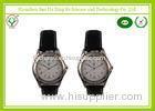 Bussiness Style Black Leather Strap Watch As Promotional Gifts / Gents Wrist Watch