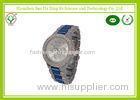 Luxury Blue Alloy Strap Gents Wrist Watches Japan Movement 1 - 30 ATM Waterproof