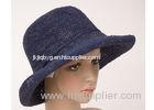 Provence Crochet Navy Raffia Sun Hats With 10cm Brim For Church