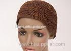 No Brim Taupe Crown Raffia Sun Hats / Ladies Sun Hats For Seashore