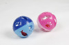 Bright Color Plastic Cat Play Ball with Bell