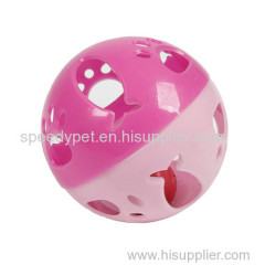 Bright Color Plastic Cat Play Ball with Bell