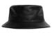 Promotional Black Leather Bucket Hats Custom Logo Mens Flat top Cap