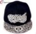 Black Monogrammed Flat Brimmed Baseball Caps With 3D Embroidery