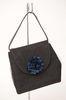Leather Black Sinamay Bag / Ladies Shoulder Bag For Show , 20cm x 25cm