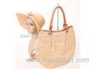 Summer Beige Women Raffia Beach Bags For Seashore , 38cm x 40cm Handbags